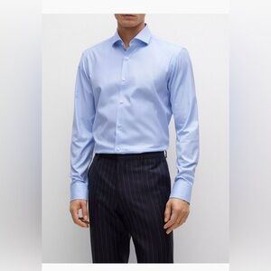 Hugo Boss Men’s Blue Regular Fit Button Down Dress Shirt Size 17